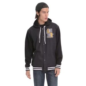 Harry Potter Hufflepuff Varsity Jacket Hoodie Wool Sz Large